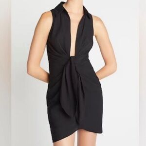NWT Choosy Chic Black Tie-Front Mini Dress